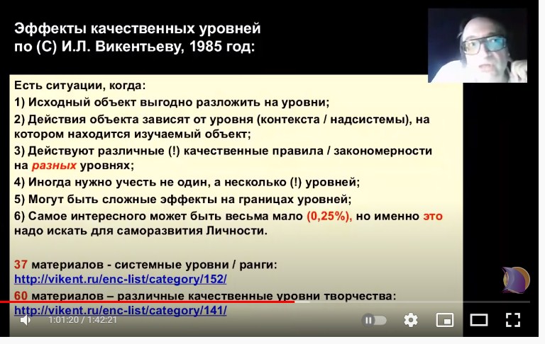 Качественные уровни по Викентьеву